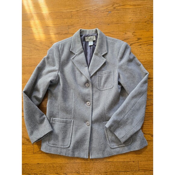 Vintage Andrea Viccaro Womens Wool & Cashmere Blend Gray Jacket Size 12 - Picture 2 of 7